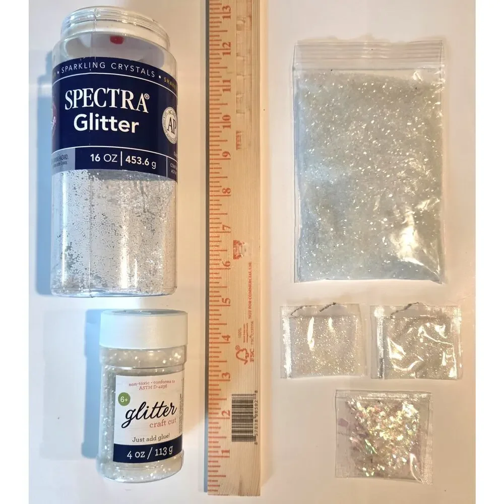 Glitter Lot White Clear Diamond Sparkle Craft Art DIY Resin Cheer Scrapbooking